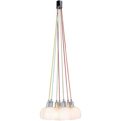 Näve Rainbow-Bowl Pendant Light - 7-flame, white, 16cm Näve Rainbow-Bowl Pendant Light - 7-flame, white, 16cm
