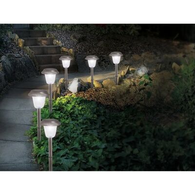Näve LED Gartenleuchte - 6er-Set, Silber, 39cm - Außen Näve LED Gartenleuchte - 6er-Set, Silber, 39cm - Außen