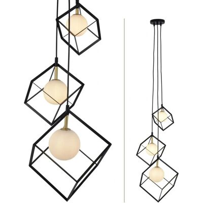 Lustre suspendu Näve Carde - Noir, 147cm, 3 flammes, G9 - Publicité Lustre suspendu Näve Carde - Noir, 147cm, 3 flammes, G9 - Publicité