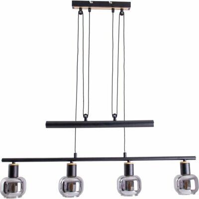 Näve Fumoso Pendant Light - Black, 4-Light, Adjustable 100-160cm - Pendant lighting Näve Fumoso Pendant Light - Black, 4-Light, Adjustable 100-160cm - Pendant lighting