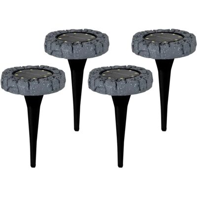 Lampe solaire de jardin Näve - Gris - Pack de 4 - Publicité Lampe solaire de jardin Näve - Gris - Pack de 4 - Publicité