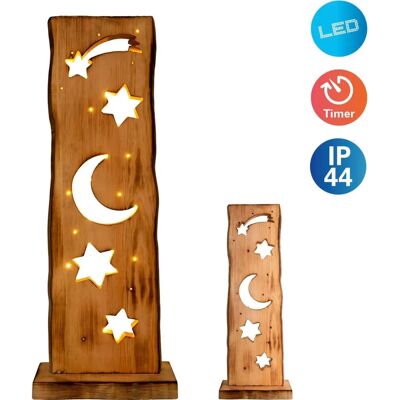 NÄVE Licht Mond/Sterne Deko - Außen Holzdeko NÄVE Licht Mond/Sterne Deko - Außen Holzdeko