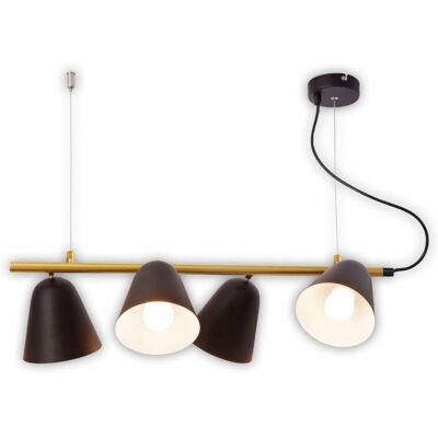 NÄVE Triton Pendelleuchte - Verstellbare schwarze und goldene Hängelampe NÄVE Triton Pendelleuchte - Verstellbare schwarze und goldene Hängelampe