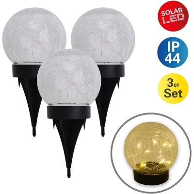 Ensemble d'éclairage solaire LED Näve - Verre crackle - 16cm - Noir - Extérieur - Publicité Ensemble d'éclairage solaire LED Näve - Verre crackle - 16cm - Noir - Extérieur - Publicité