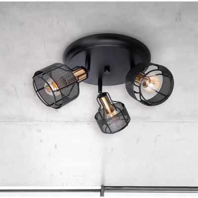 NÄVE Foro Noir Or Lampe Plafond et Mur 3 Lumières - Publicité NÄVE Foro Noir Or Lampe Plafond et Mur 3 Lumières - Publicité