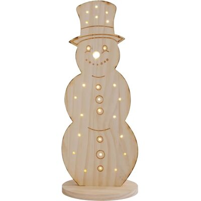 Näve Snowy LED Weihnachtsdeko - Schneemann, Holz, Timer, 80cm Näve Snowy LED Weihnachtsdeko - Schneemann, Holz, Timer, 80cm
