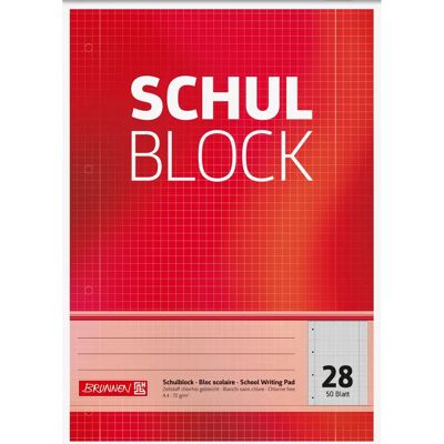 Brunnen A4 Schulblock - Gitter, 50 Blatt Brunnen A4 Schulblock - Gitter, 50 Blatt