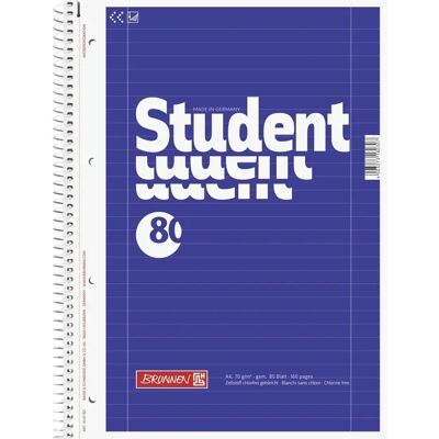 Brunnen Cahier à spirale bleu - 80 pages Brunnen Cahier à spirale bleu - 80 pages