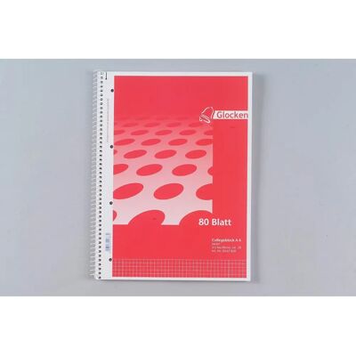 Brunnen Heft 80 Blatt, Spirale, A4, kariert, Rot - Notizblock Brunnen Heft 80 Blatt, Spirale, A4, kariert, Rot - Notizblock