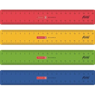 Brunnen Modell X - Flexibles Lineal 20cm Bunte Farben Brunnen Modell X - Flexibles Lineal 20cm Bunte Farben