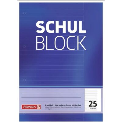 Cahier scolaire Brunnen A4 - 50 pages, 4 trous, lignes, marge - Publicité Cahier scolaire Brunnen A4 - 50 pages, 4 trous, lignes, marge - Publicité