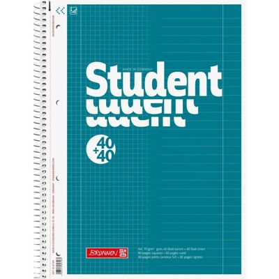 Brunnen cuaderno escolar A4 - Rayado/cuadrícula, espiral, 70g/m² Brunnen cuaderno escolar A4 - Rayado/cuadrícula, espiral, 70g/m²