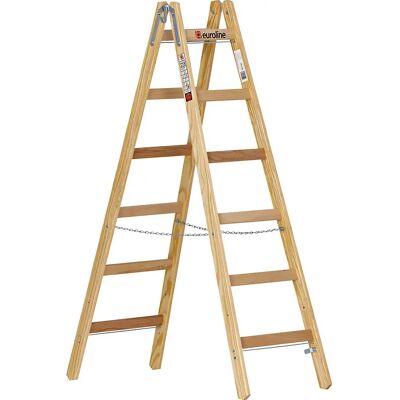 Scala a gradini in legno Euroline - 2x6, doppio lato Scala a gradini in legno Euroline - 2x6, doppio lato