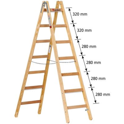 Euroline - Nr. 12506 - Holz - 2x7 Sprossen - Ladder Euroline - Nr. 12506 - Holz - 2x7 Sprossen - Ladder