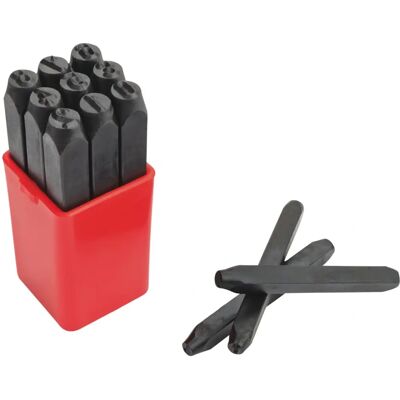 Conjunto de carimbos de letras Brüder Mannesmann M 245-06 - 9 peças Conjunto de carimbos de letras Brüder Mannesmann M 245-06 - 9 peças