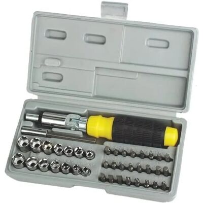 Kit d'outils Brüder Mannesmann 41 pièces avec profil en T, Phillips, Pozidriv, hexagonaux, carrés Kit d'outils Brüder Mannesmann 41 pièces avec profil en T, Phillips, Pozidriv, hexagonaux, carrés