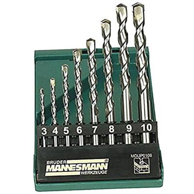 Mannesmann Drill Set - Green - 160mm - 8 Pieces - Drilling in Concrete & Stone Mannesmann Drill Set - Green - 160mm - 8 Pieces - Drilling in Concrete & Stone