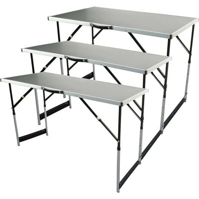 Brüder Mannesmann Klapptisch-Set - 4 Höhen verstellbar Brüder Mannesmann Klapptisch-Set - 4 Höhen verstellbar
