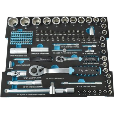 BRÜDER MANNESMANN Q25001 - 118-teiliger Werkzeugsatz - schwarz, silber, blau - Werkzeugsatz BRÜDER MANNESMANN Q25001 - 118-teiliger Werkzeugsatz - schwarz, silber, blau - Werkzeugsatz