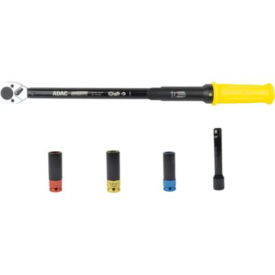 Brüder Mannesmann Torque Wrench - 40-210 Nm, 17-19-21 mm, with 3 sockets Brüder Mannesmann Torque Wrench - 40-210 Nm, 17-19-21 mm, with 3 sockets