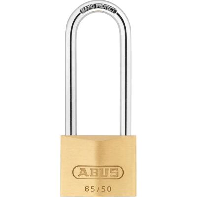 ABUS Brass Padlock - 80mm Long Shackle, Model ABU6550LS ABUS Brass Padlock - 80mm Long Shackle, Model ABU6550LS