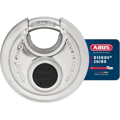 Zamek Diskus Plus ABUS 20/80mm - Stal nierdzewna, poziom bezpieczeństwa 9 Zamek Diskus Plus ABUS 20/80mm - Stal nierdzewna, poziom bezpieczeństwa 9