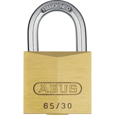 ABUS Messinglås med Nøgle - 17mm, 5mm Krog, Model 65/30 ABUS Messinglås med Nøgle - 17mm, 5mm Krog, Model 65/30