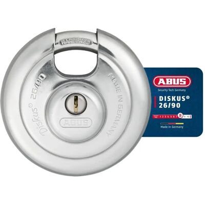 Zamek Diskus ABUS 26/90mm - Stal nierdzewna, Poziom bezpieczeństwa 8 Zamek Diskus ABUS 26/90mm - Stal nierdzewna, Poziom bezpieczeństwa 8