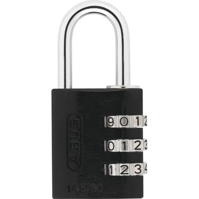 ABUS 145/30 Aluminium Zahlenschloss - 3-stellig - Schwarz ABUS 145/30 Aluminium Zahlenschloss - 3-stellig - Schwarz
