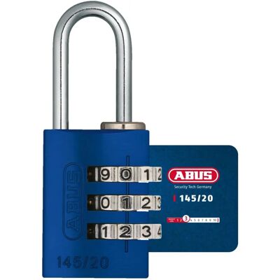 ABUS 145/20 Aluminiowy zamek na kombinację - Niebieski ABUS 145/20 Aluminiowy zamek na kombinację - Niebieski