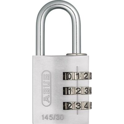 ABUS 145/30 Aluminium Combination Padlock - Silver ABUS 145/30 Aluminium Combination Padlock - Silver