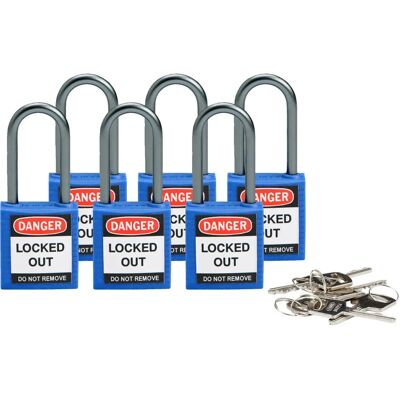 Cadenas Brady 814124 - Cadenas traditionnel, bleu, 38mm - Publicité Cadenas Brady 814124 - Cadenas traditionnel, bleu, 38mm - Publicité