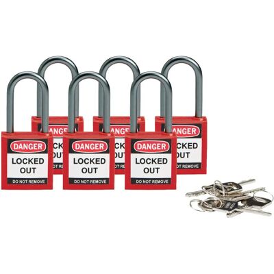 Brady 814126 Vorhängeschloss - Zuverlässige Sicherheit, Korrosionsfest, 6er Pack Brady 814126 Vorhängeschloss - Zuverlässige Sicherheit, Korrosionsfest, 6er Pack