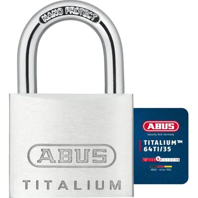 ABUS 64TI/35mm TITALIUM Vorhängeschloss Gleichschließend - Sicherheit Level 4 ABUS 64TI/35mm TITALIUM Vorhängeschloss Gleichschließend - Sicherheit Level 4