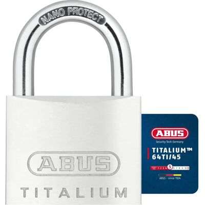 Zamek TITALIUM Abus - 45 mm s'entrouvrant - Wysoki Poziom Bezpieczeństwa Zamek TITALIUM Abus - 45 mm s'entrouvrant - Wysoki Poziom Bezpieczeństwa