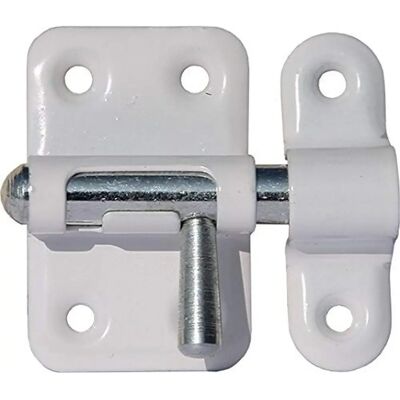 Verrou à pêne rond coulissant ABUS - 25 mm - Acier - Blanc Verrou à pêne rond coulissant ABUS - 25 mm - Acier - Blanc