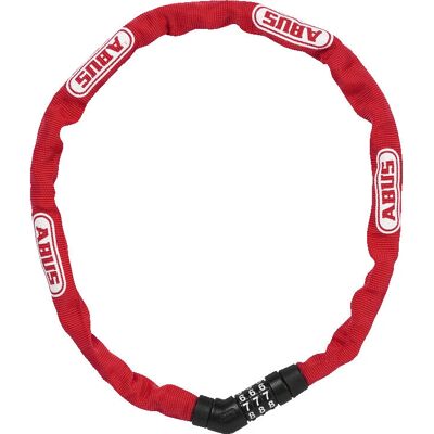 Abus 4804C/75 Corrente de aço vermelha Steel-O-Chain - Cadeado de corrente Abus 4804C/75 Corrente de aço vermelha Steel-O-Chain - Cadeado de corrente