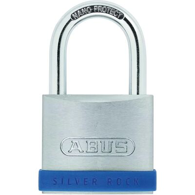 ABUS Silver Rock 5 Padlock - Zinc, 57mm, Blue Bumper ABUS Silver Rock 5 Padlock - Zinc, 57mm, Blue Bumper