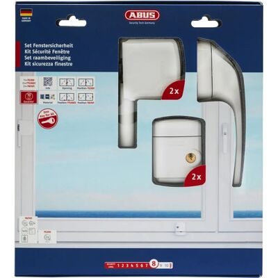 ABUS - FG300 - Weiß - 2 Bolzen & 2 Scharniere - Fenster Verriegelungsset ABUS - FG300 - Weiß - 2 Bolzen & 2 Scharniere - Fenster Verriegelungsset