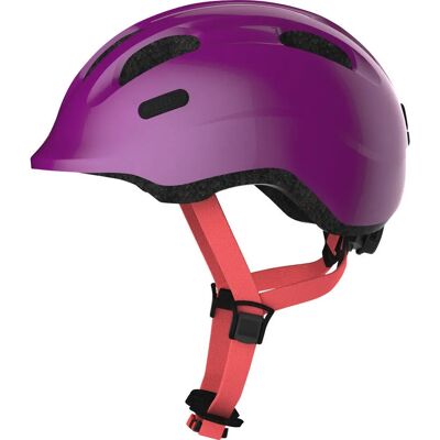 Abus Smiley 2.1 Børnecykelhjelm - Glitrende blomme - 50-55cm Abus Smiley 2.1 Børnecykelhjelm - Glitrende blomme - 50-55cm