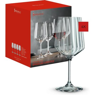 Ensemble de 4 verres à vin rouge Spiegelau Lifestyle - Cristal, 630ml Ensemble de 4 verres à vin rouge Spiegelau Lifestyle - Cristal, 630ml