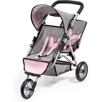 Reig Poussette Jumeaux Rose Gris - Poussette - Publicité Reig Poussette Jumeaux Rose Gris - Poussette - Publicité