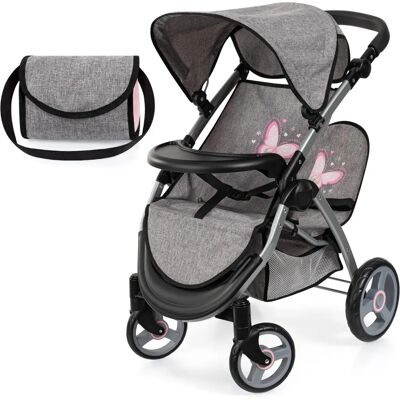 Poussette jumelle BAYER Twin Star - Pour poupées jusqu'à 46cm Poussette jumelle BAYER Twin Star - Pour poupées jusqu'à 46cm