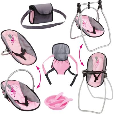 Accessoires pour poupées Bayer Vario Rose/Gris 9-en-1 Accessoires pour poupées Bayer Vario Rose/Gris 9-en-1