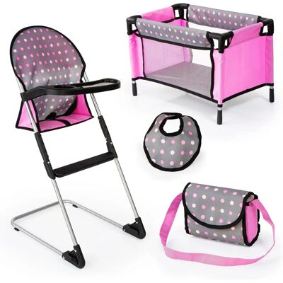 Ensemble d'accessoires pour poupées Bayer avec lit et chaise Ensemble d'accessoires pour poupées Bayer avec lit et chaise
