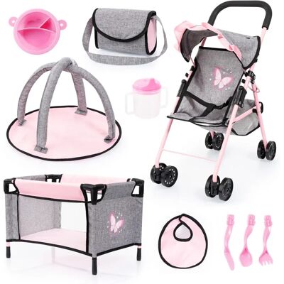 Bayer Modèle 21533AB Poussette poupée papillon rose - Poussette Bayer Modèle 21533AB Poussette poupée papillon rose - Poussette