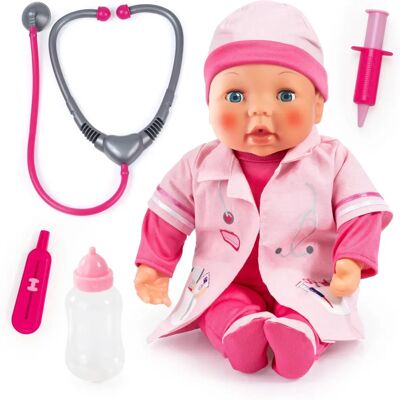 Bayer Lalka Doktor mit Zubehör - Puppen-Set - Babygesicht - 38cm Bayer Lalka Doktor mit Zubehör - Puppen-Set - Babygesicht - 38cm