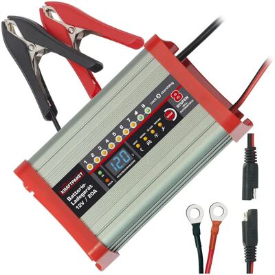 Dino KRAFTPAKET Bilbatteriladdare - 20A 12V, Camping, Natt, Minne Dino KRAFTPAKET Bilbatteriladdare - 20A 12V, Camping, Natt, Minne