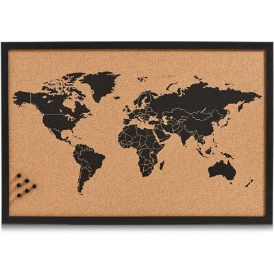 Zeller PRESENT World Notice Board - 60x40cm, Cork, Brown Zeller PRESENT World Notice Board - 60x40cm, Cork, Brown