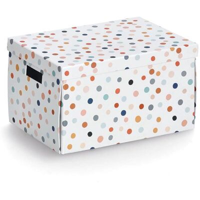 Boîte de rangement Zeller Dots - 25x35x20 cm - Blanc - Publicité Boîte de rangement Zeller Dots - 25x35x20 cm - Blanc - Publicité